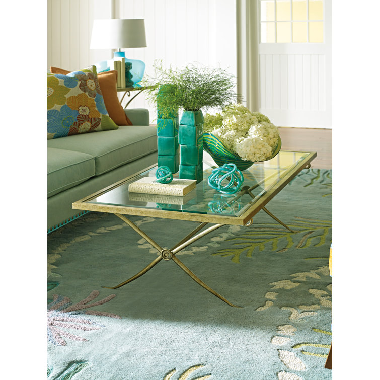Handmade Blue Wool and Viscose Tufted Area Rug, 4' x 6'