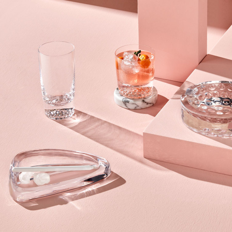 Nude Crystal 16.25oz Handmade Stemless Highball Glass Set