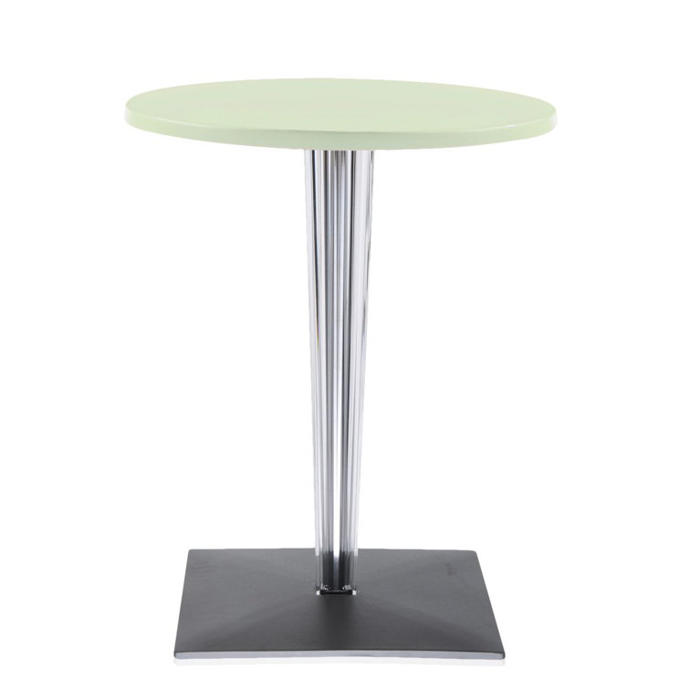White Melamine 24" Square Coffee Table with Transparent Legs
