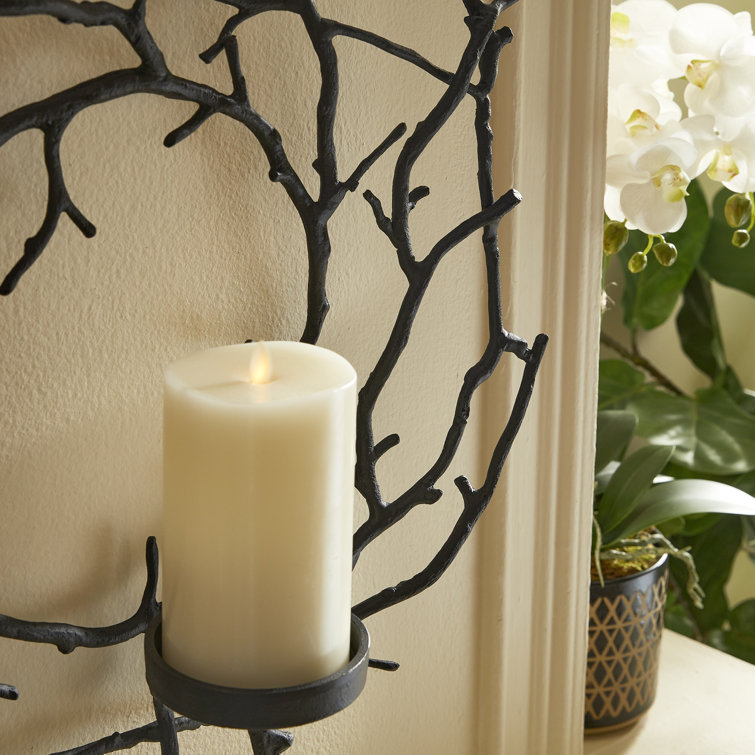 Matte Black Aluminum Branch Wall Candleholder