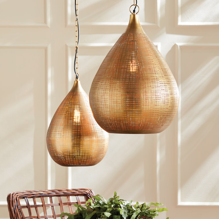 Loren Brass Teardrop Pendant Light