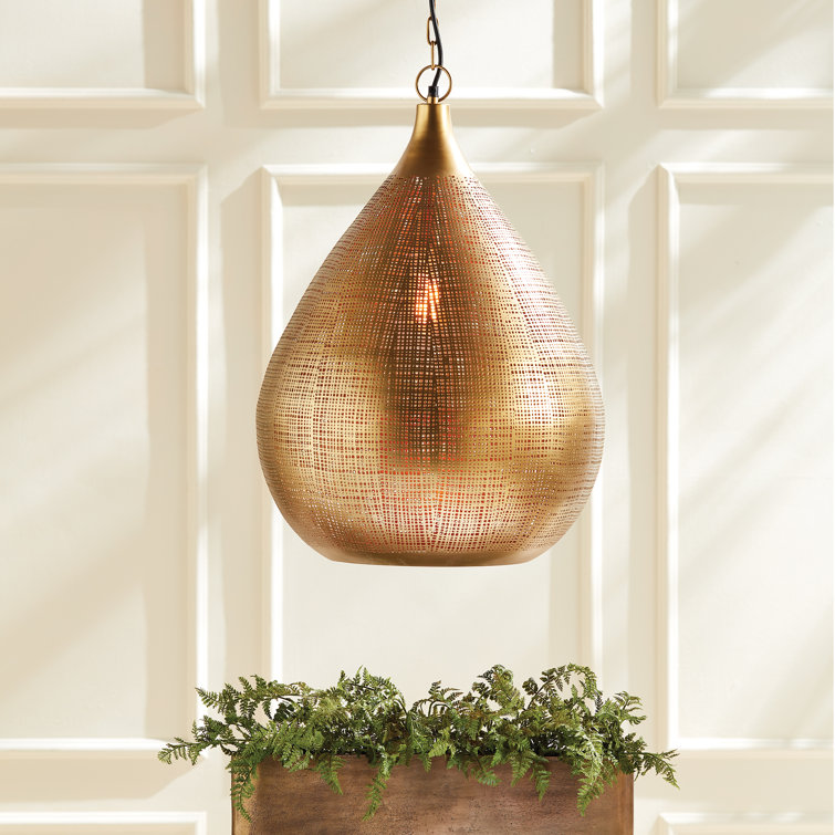 Loren Brass Teardrop Pendant Light