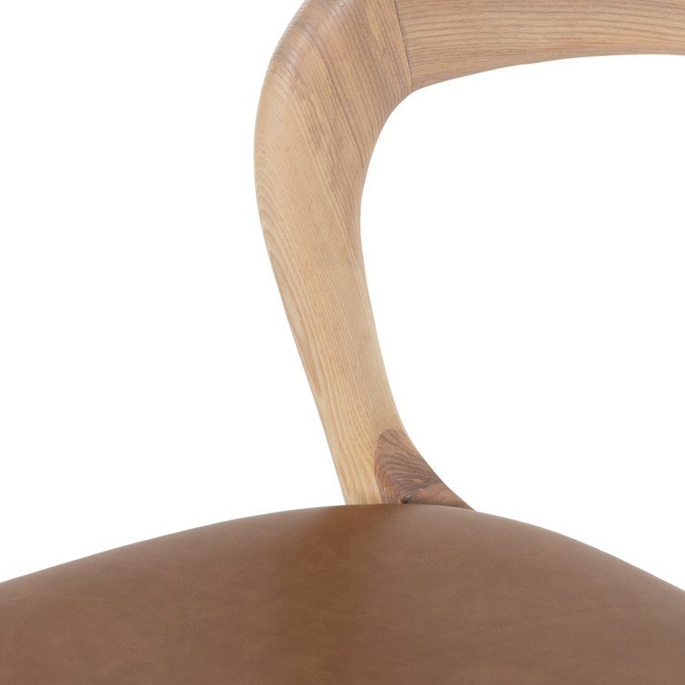 Sonoma Butterscotch Leather Side Chair with Solid Ash Frame