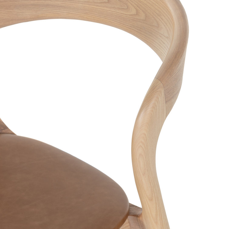Sonoma Butterscotch Leather Side Chair with Solid Ash Frame