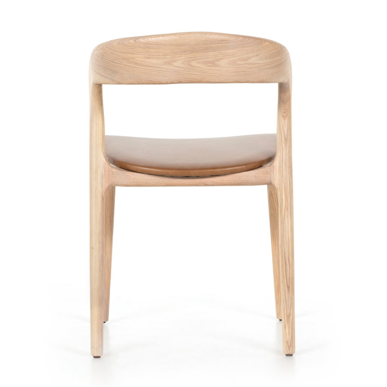 Sonoma Butterscotch Leather Side Chair with Solid Ash Frame