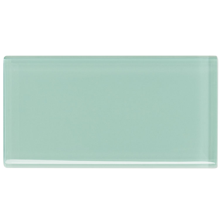 Spa Green 3'' x 6'' Glass Subway Wall Tile