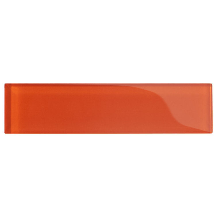Lucid 2" x 8" Orange Glass Subway Wall Tile