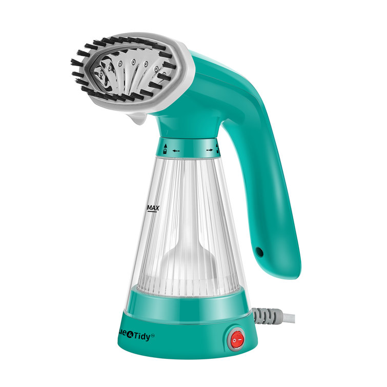 Teal Handheld Garment Steamer with Clear Ribbed Water Tank
