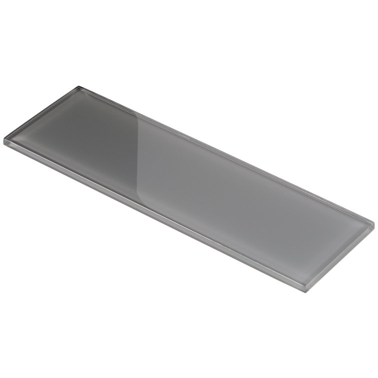 Smoke Gray 4'' x 12'' Glass Subway Tile