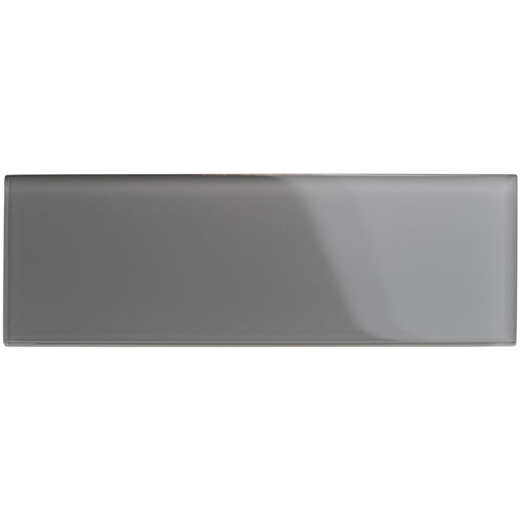 Smoke Gray 4'' x 12'' Glass Subway Tile