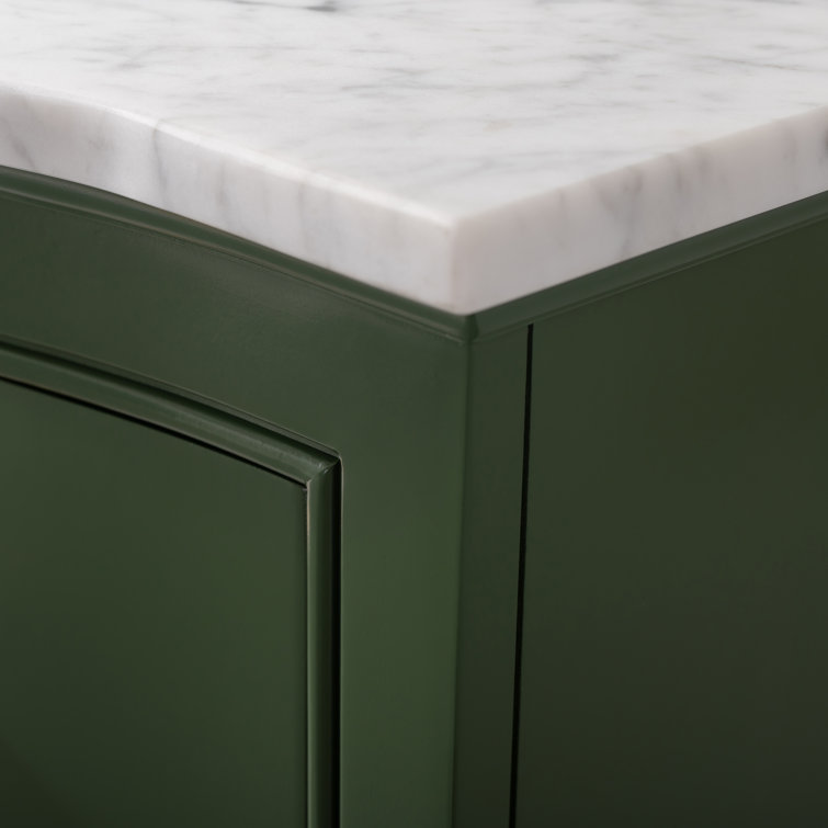 Evergreen Solid Wood Single Vanity with Marble Top
