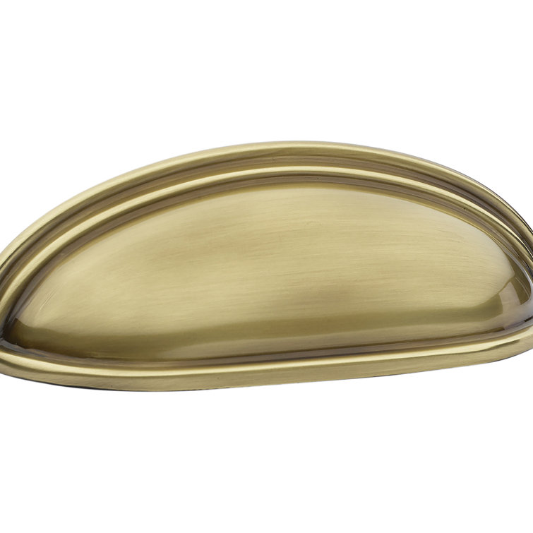 French Antique Brass 3" Traditional Cup Pull with Mounting Hardware