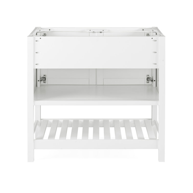 Bennet 36" White Pine Freestanding Vanity Cabinet with Shelf