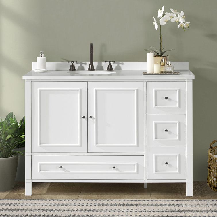 Williamsburg 48" White Pine Vanity Cabinet with Soft Close Drawers
