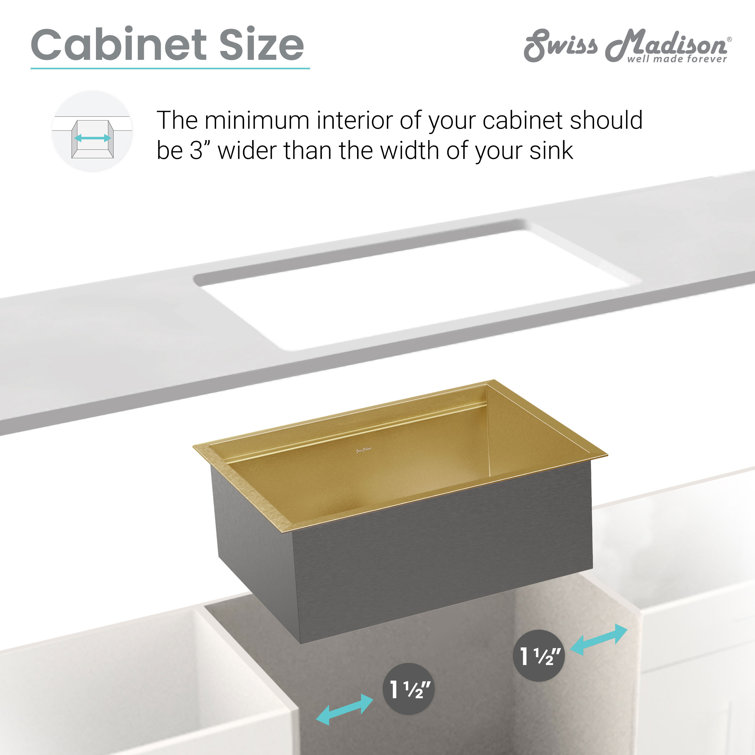 Tourner 32" Gold Stainless Steel Single Basin Farmhouse Sink