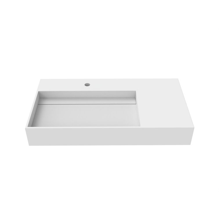 Juniper 30" Matte White Solid Surface Wall-Mounted Bathroom Sink