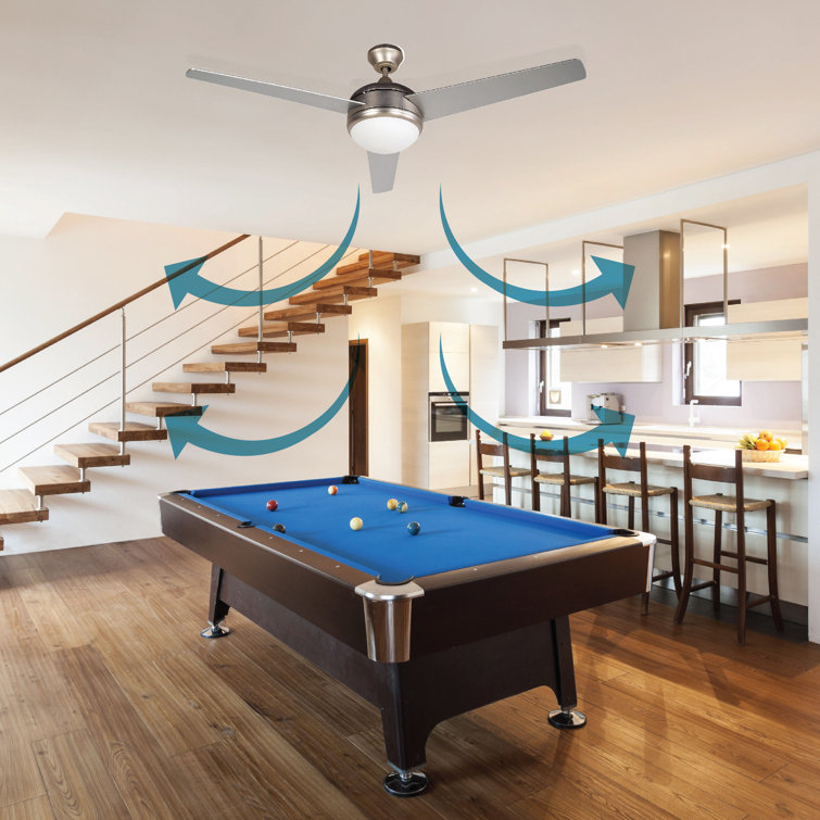 52-Inch Brushed Nickel Ceiling Fan with Light and Remote