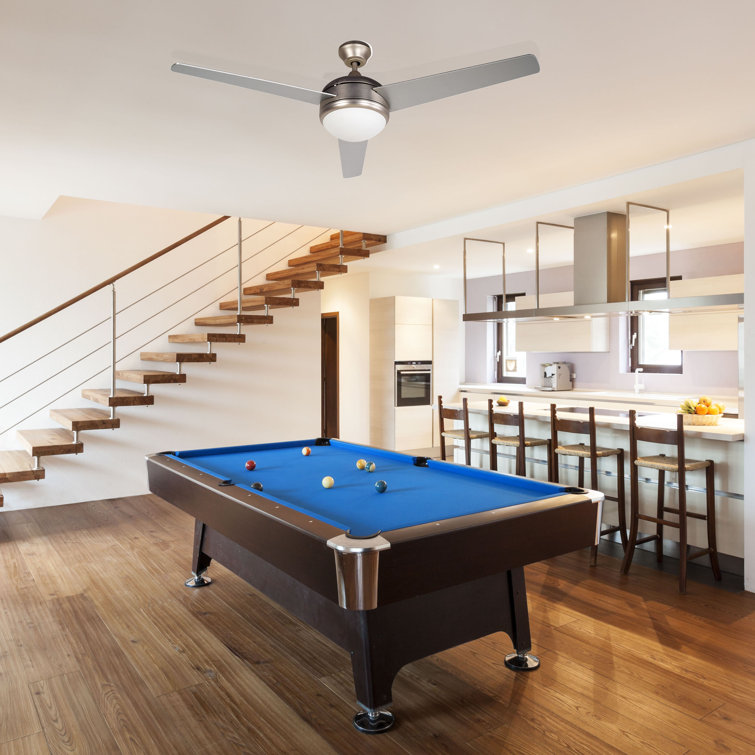 52-Inch Brushed Nickel Ceiling Fan with Light and Remote