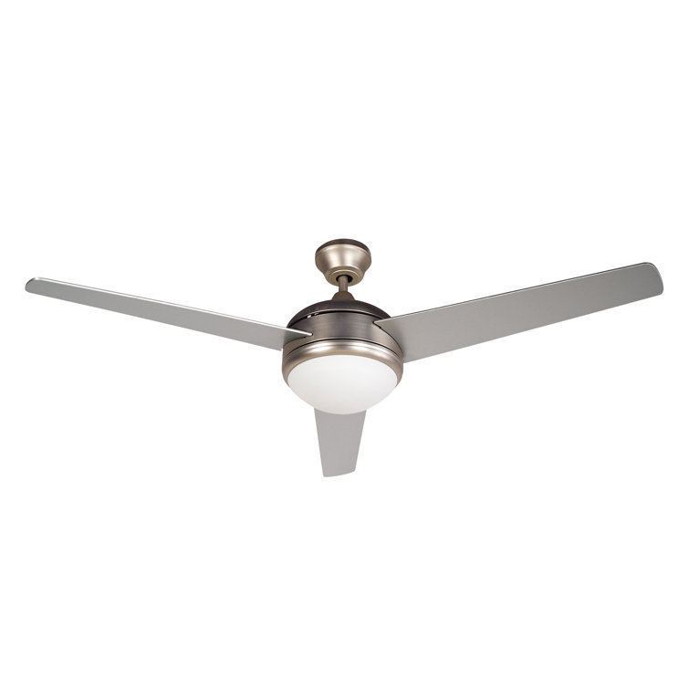 52-Inch Brushed Nickel Ceiling Fan with Light and Remote