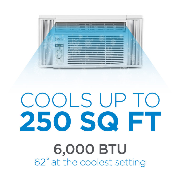 BLACK+DECKER 6000 BTU White Window Air Conditioner with Remote