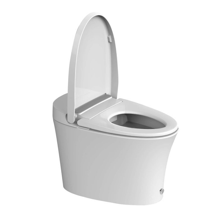 Modern White Elongated Dual-Flush High Efficiency Toilet