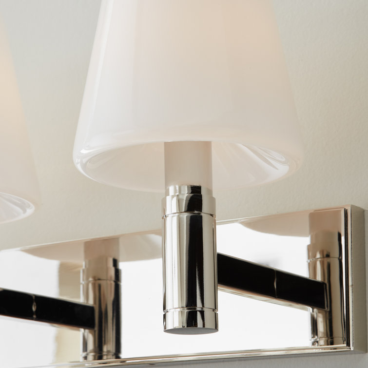 Polished Nickel 3-Light Vanity with Milk White Glass Shades