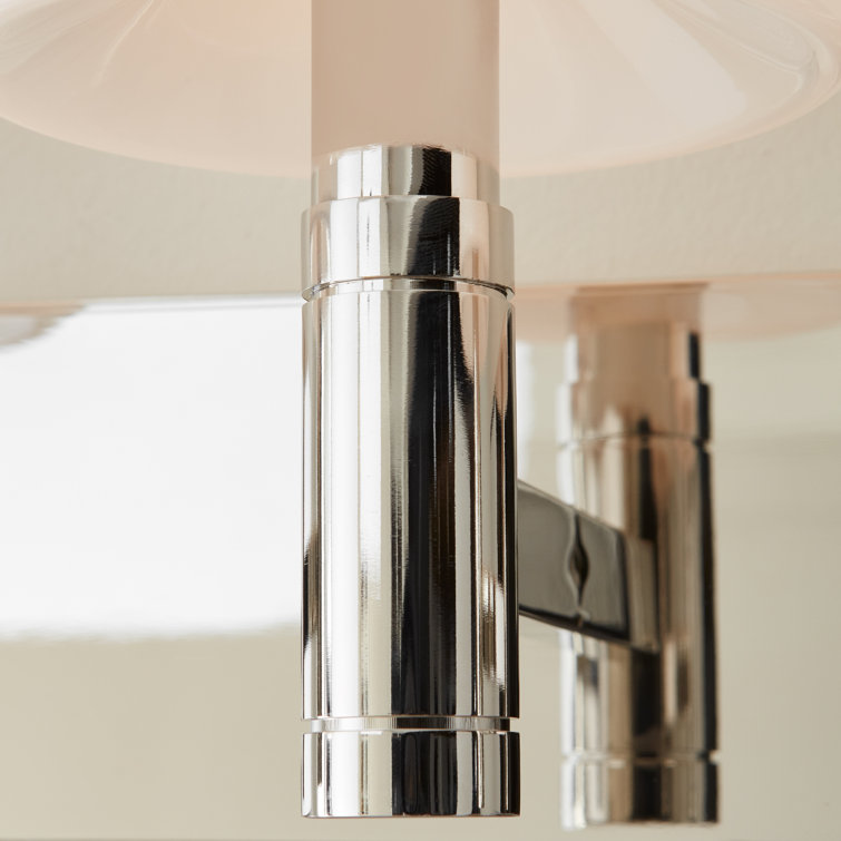 Polished Nickel 3-Light Vanity with Milk White Glass Shades