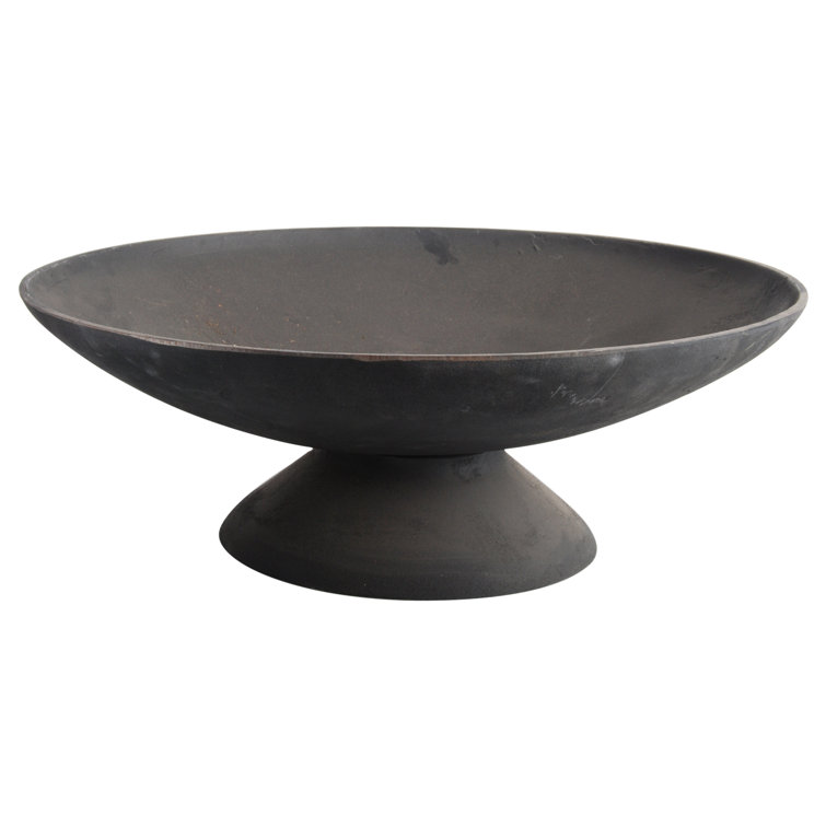 Modern Cast Iron Wood-Burning Round Fire Bowl, 23" Black