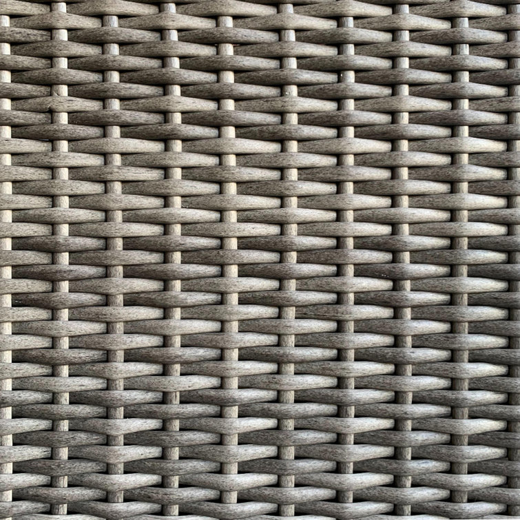 Natural Teak and Gray HDPE Wicker Square Bar Table