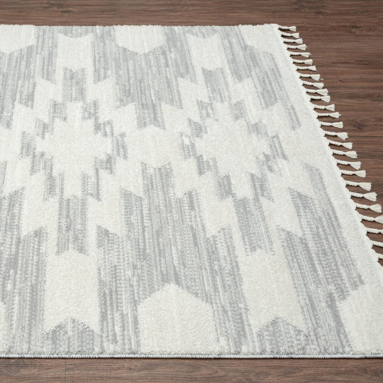 Braided Geometric Gray Synthetic 6' x 9' Easy-Care Area Rug