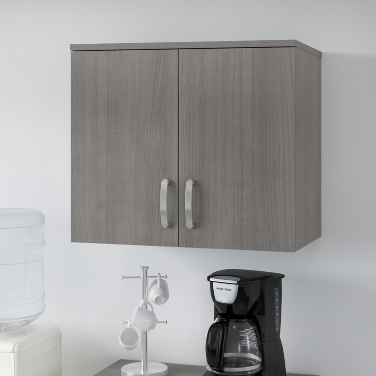 Platinum Gray Adjustable 2-Shelf Office Wall Cabinet