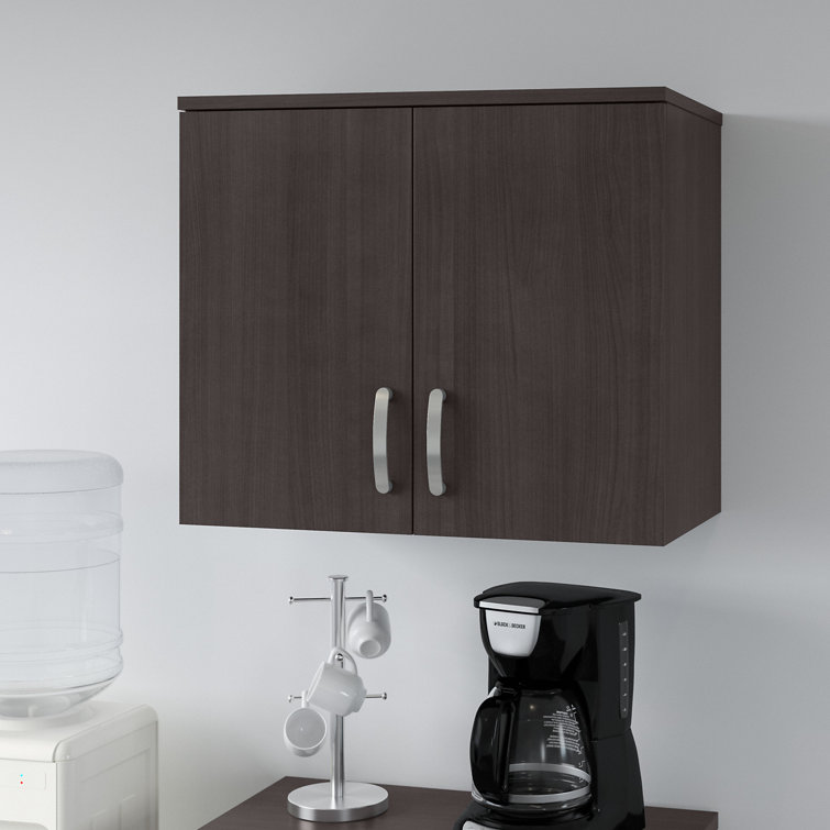 Transitional Storm Gray 28'' Engineered Wood Wall Cabinet