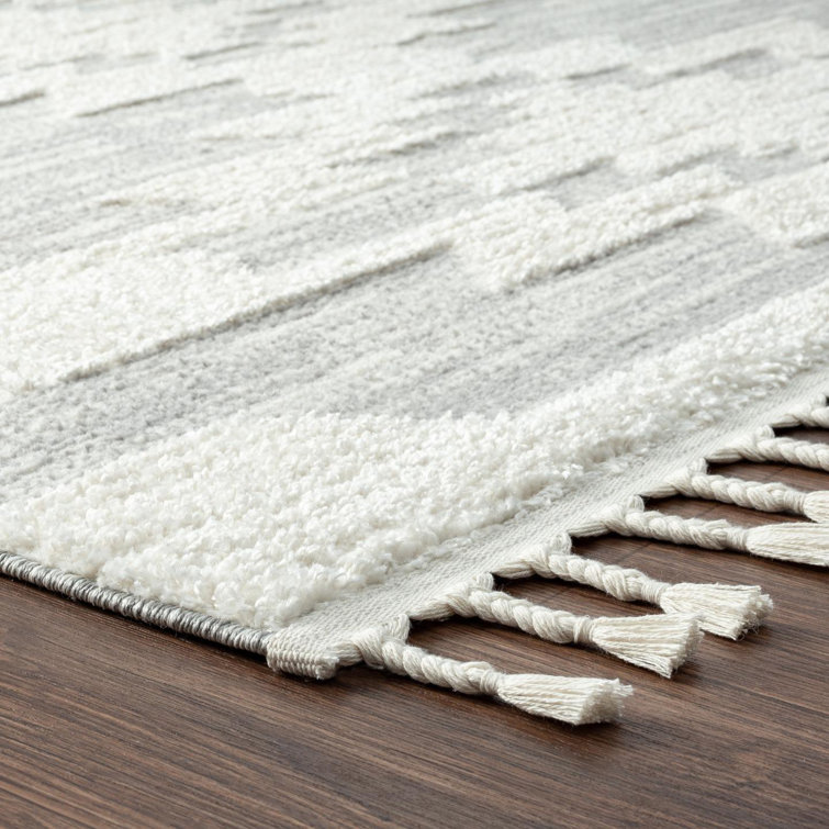 Braided Geometric Gray Synthetic 6' x 9' Easy-Care Area Rug