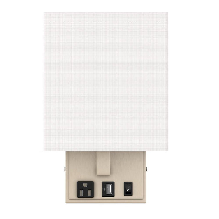 Brushed Nickel 1-Pack Wall Sconce with White Acrylic Shade