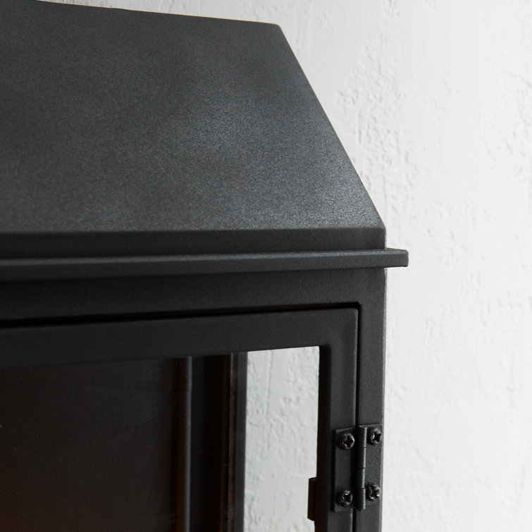 Black Aluminum 2-Light Outdoor Wall Lantern