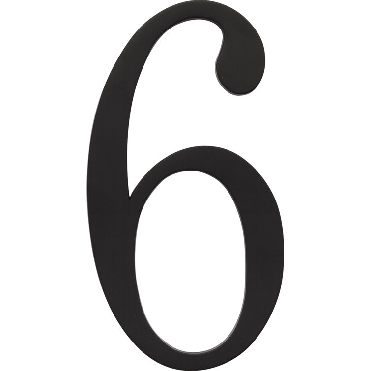 Matte Black Stainless Steel House Number 6"