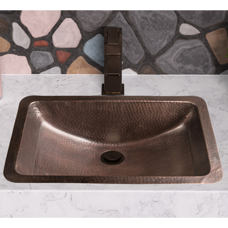 Hand Hammered Oil Rubbed Copper Rectangular Undermount Sink