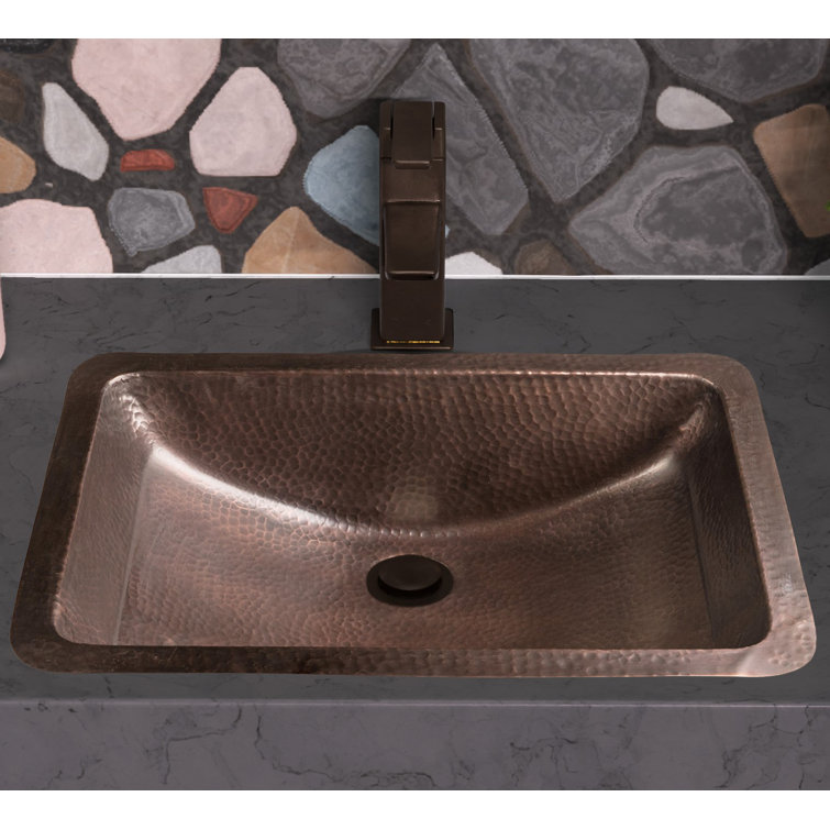 Hand Hammered Oil Rubbed Copper Rectangular Undermount Sink