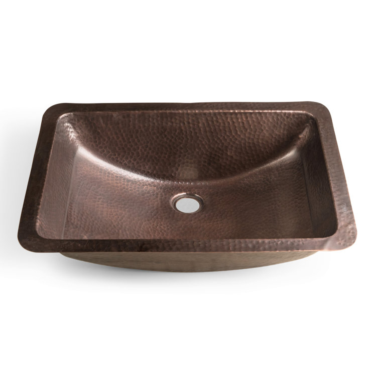 Hand Hammered Oil Rubbed Copper Rectangular Undermount Sink