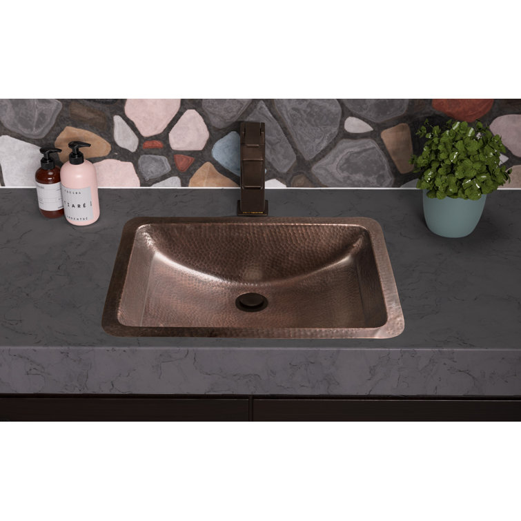 Hand Hammered Oil Rubbed Copper Rectangular Undermount Sink