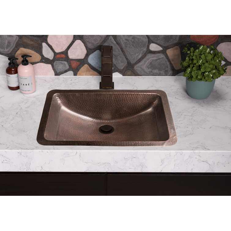 Hand Hammered Oil Rubbed Copper Rectangular Undermount Sink