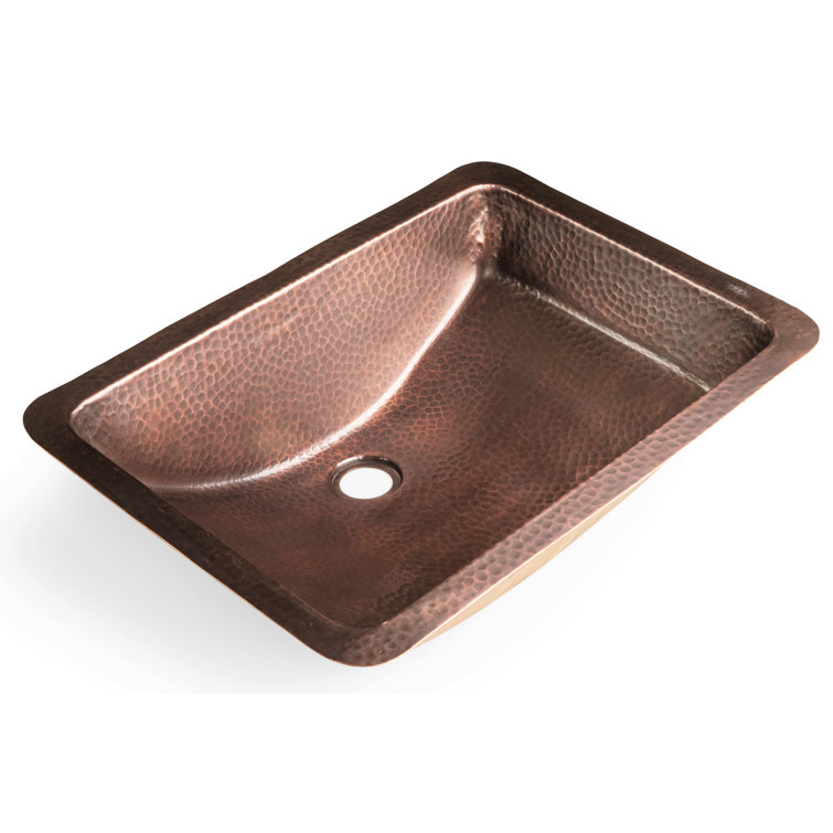 Hand Hammered Oil Rubbed Copper Rectangular Undermount Sink
