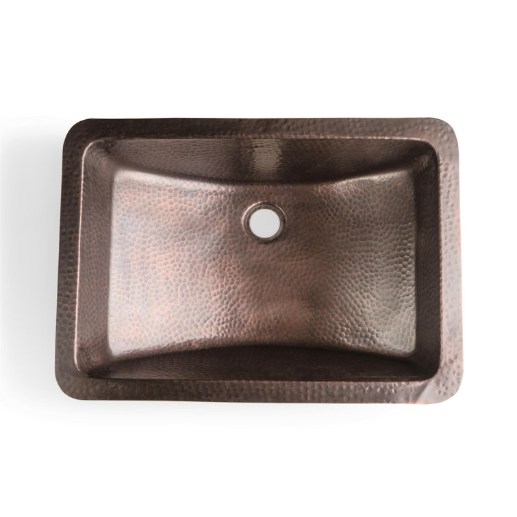 Hand Hammered Oil Rubbed Copper Rectangular Undermount Sink