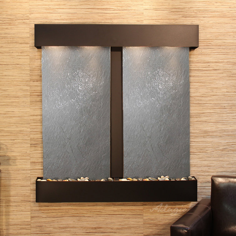 Blackened Copper and Black Featherstone Wall Fountain