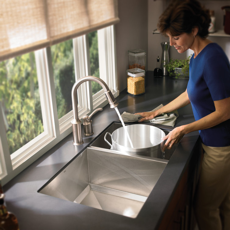 34" Stainless Steel Double Bowl Undermount Kitchen Sink