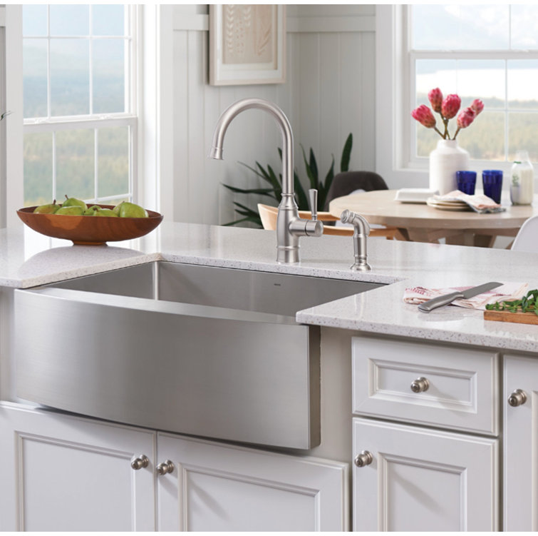 Moen 30" Stainless Steel Farmhouse Apron Front Single Bowl Sink