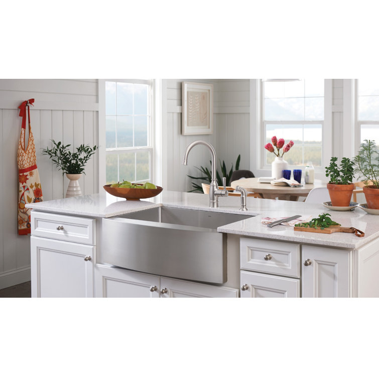 Moen 30" Stainless Steel Farmhouse Apron Front Single Bowl Sink