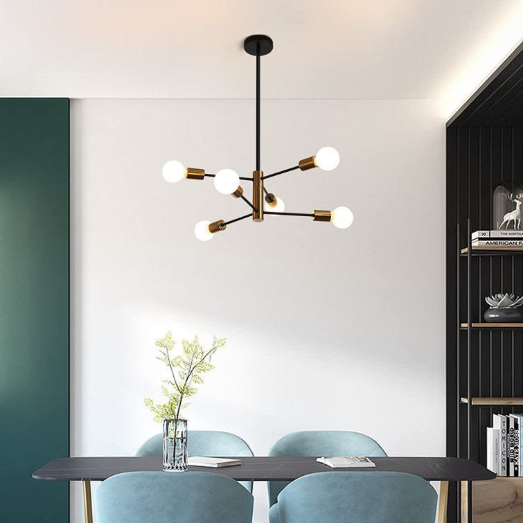 Black and Gold 6-Light Sputnik Chandelier