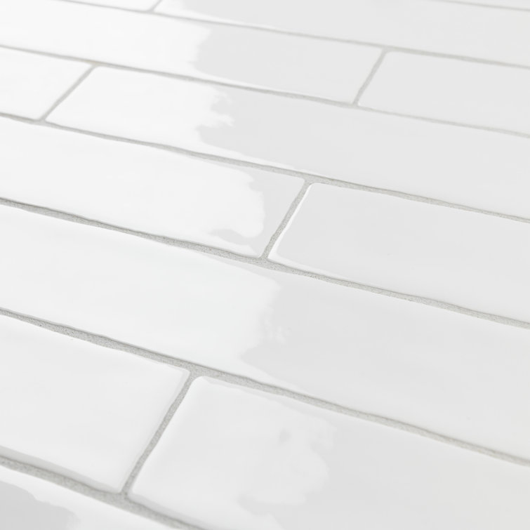 Glossy White 2" x 10" Ceramic Subway Wall Tile