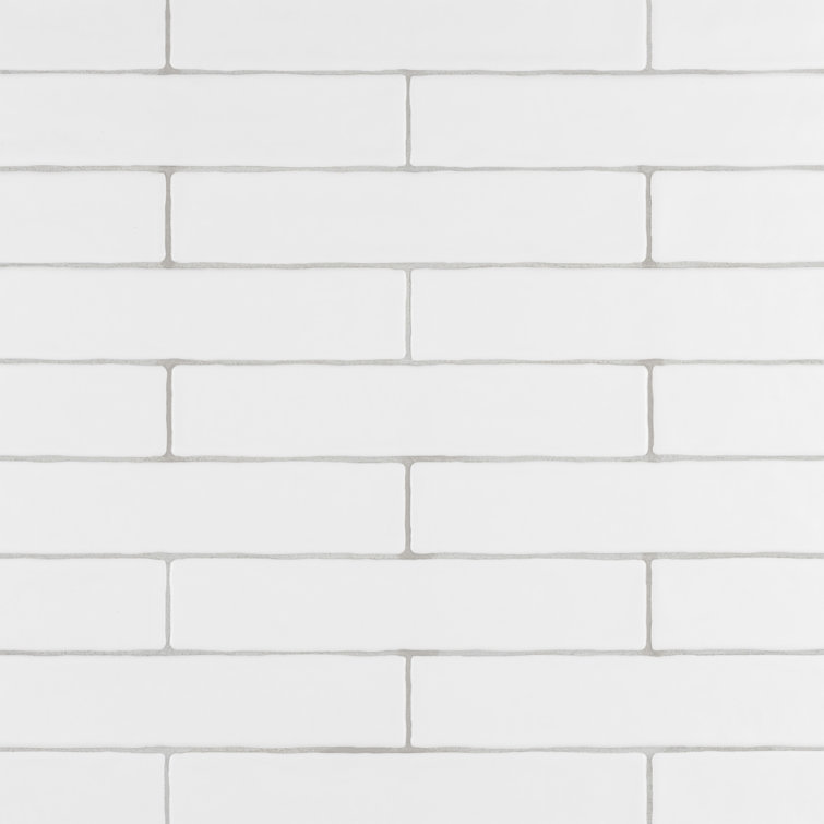 Matte White 2" x 10" Ceramic Subway Wall Tile